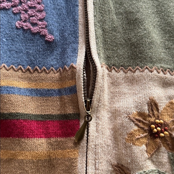 ALFRED DUNNER NWT Fall harvest Zip Up Sweater Womens XL Cotton collared Country - Picture 5 of 13